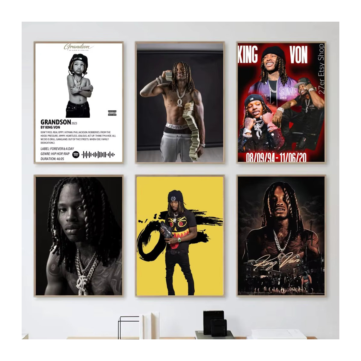 Wandposter König Enkel Von Rapper Selbstklebender Wasserfester Papier Aufkleber für Wanddekoration in Haus, Bar oder Zimmer - Bild 2