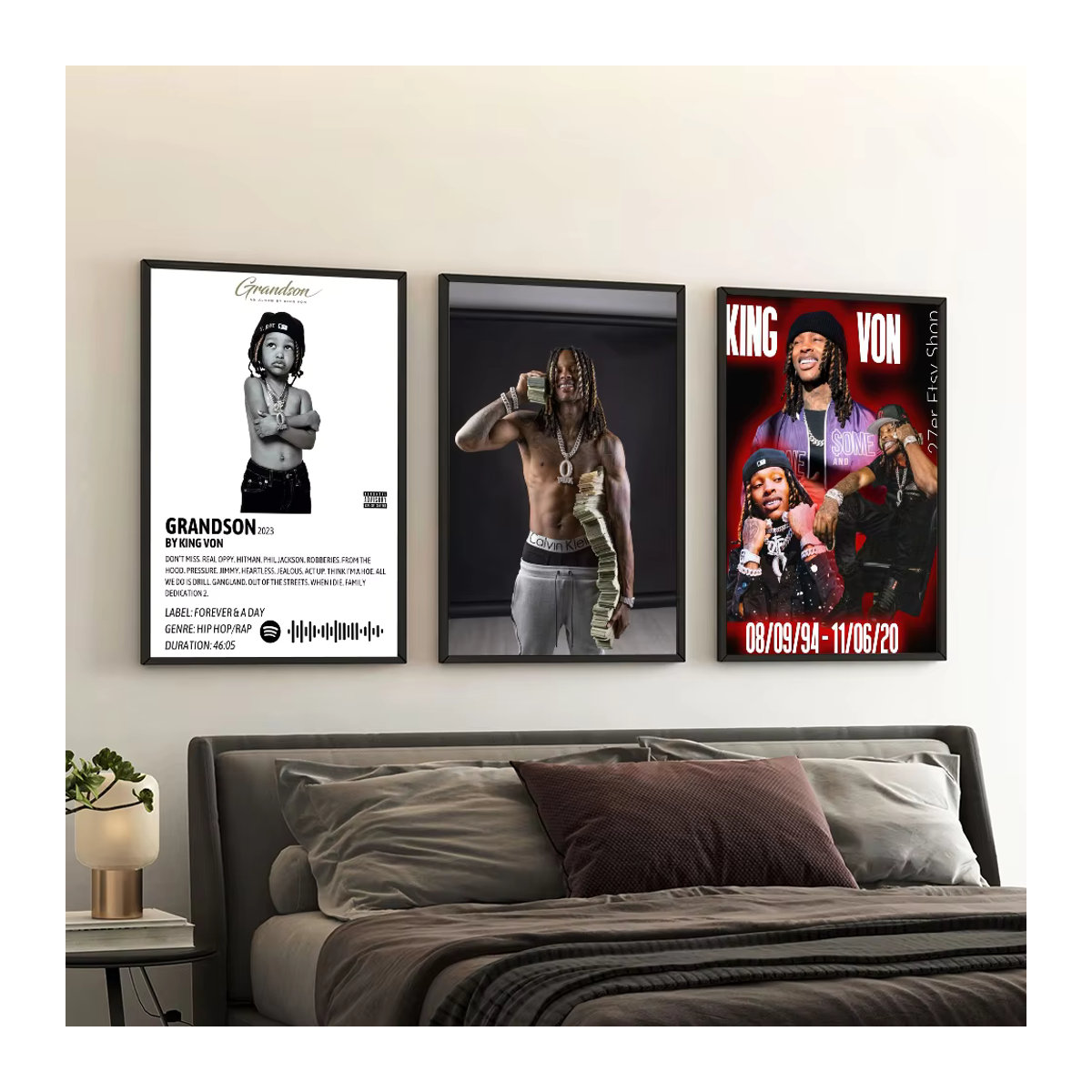 Wandposter König Enkel Von Rapper Selbstklebender Wasserfester Papier Aufkleber für Wanddekoration in Haus, Bar oder Zimmer - Bild 3