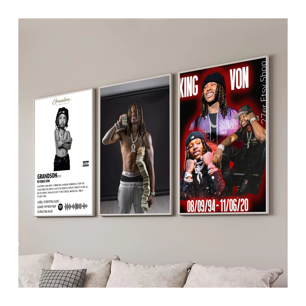 Wandposter König Enkel Von Rapper Selbstklebender Wasserfester Papier Aufkleber für Wanddekoration in Haus, Bar oder Zimmer - Bild 4