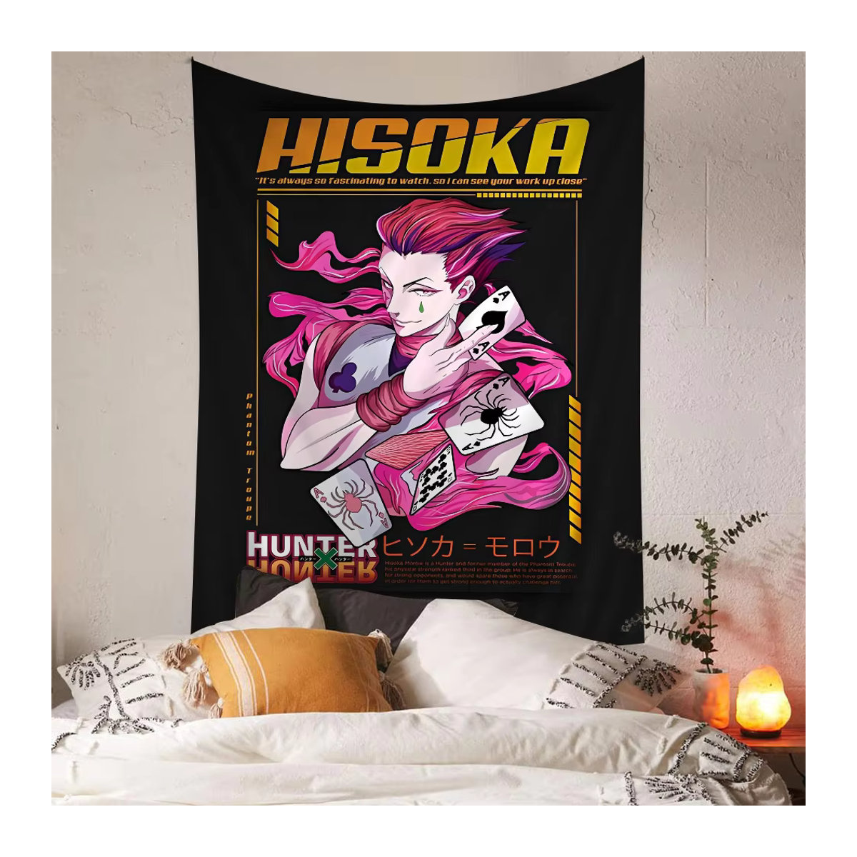 Wandteppich Hisoka Anime Design im Boho-Stil, Mehrfarbig, B/H: 70 x 70 cm - Bild 2
