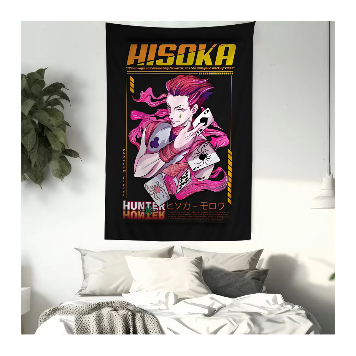 Wandteppich Hisoka Anime Design im Boho-Stil, Mehrfarbig, B/H: 70 x 70 cm - Bild 4