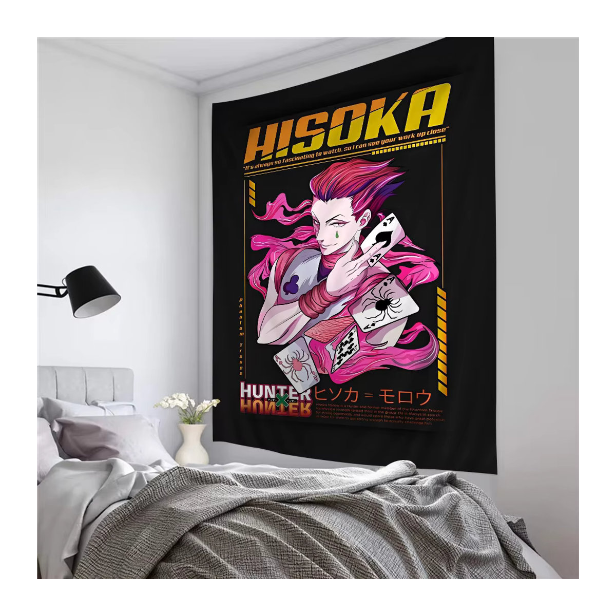 Wandteppich Hisoka Anime Design im Boho-Stil, Mehrfarbig, B/H: 70 x 70 cm - Bild 6
