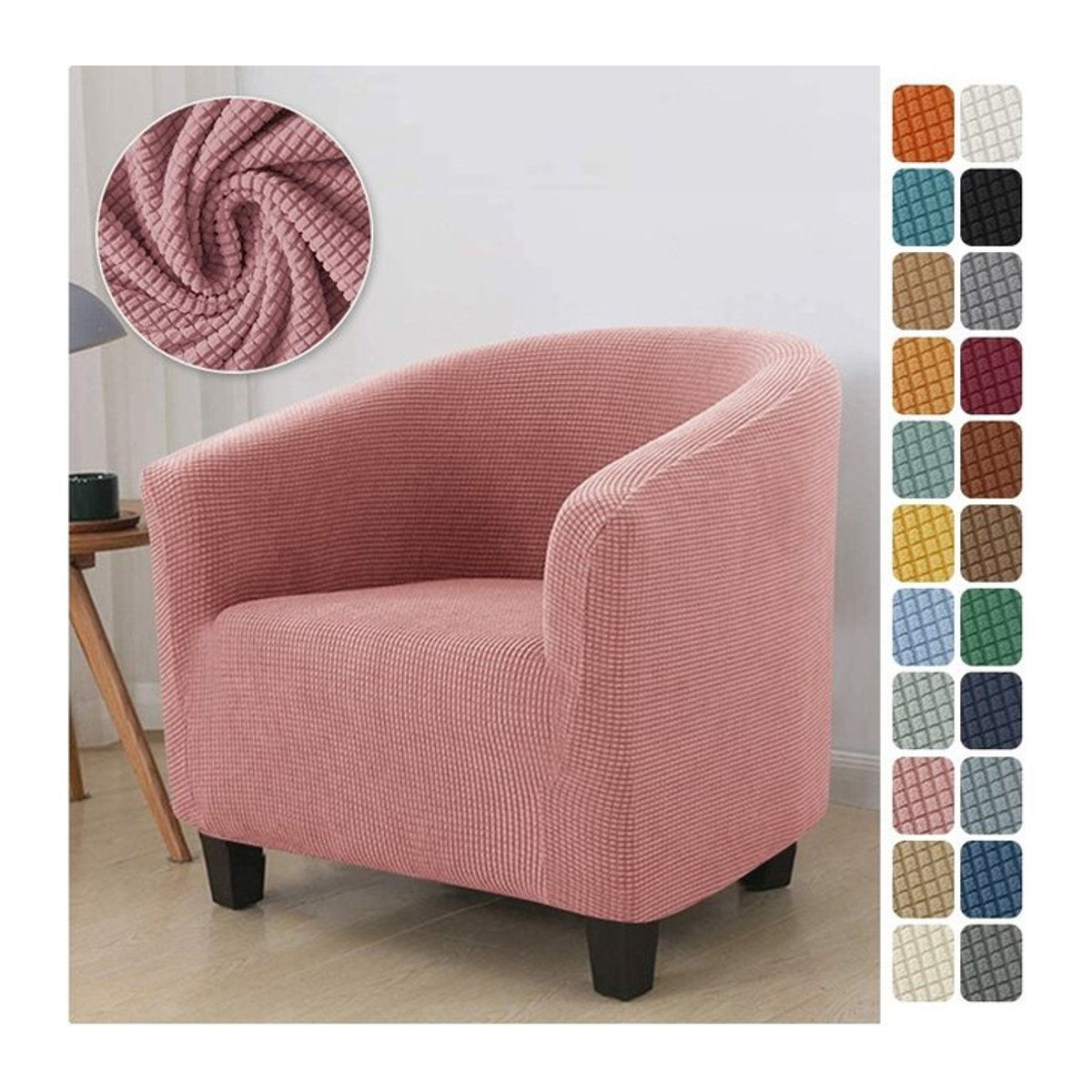 WANERQU Polarfleece Sesselbezug in Rosa für Sofa und Sessel als elastische Couchschonbezug - Bild 1