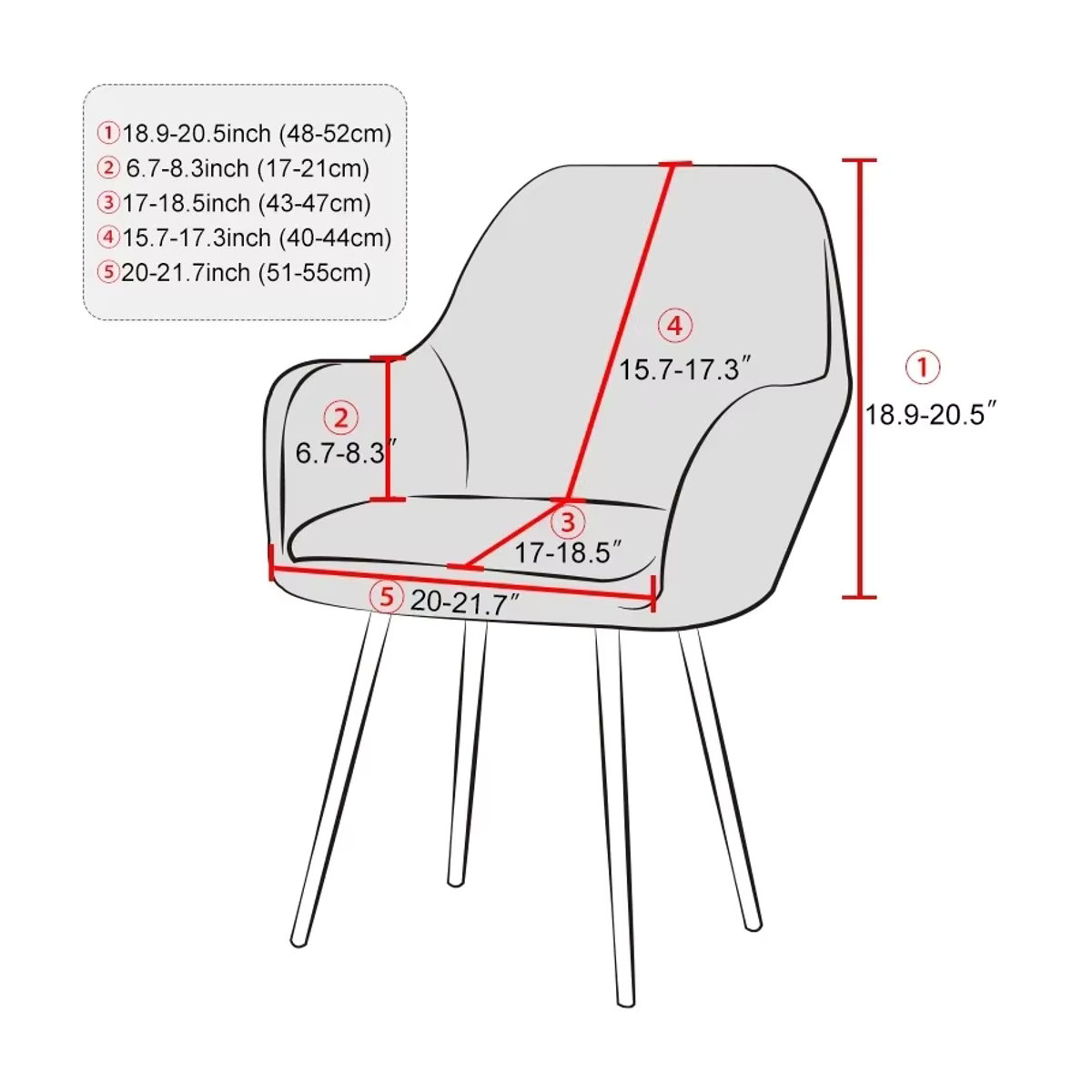 WANERQU Samt Stuhlbezug in Grau elastische Stretch Abdeckung für Esszimmerstühle und Sessel - Bild 1