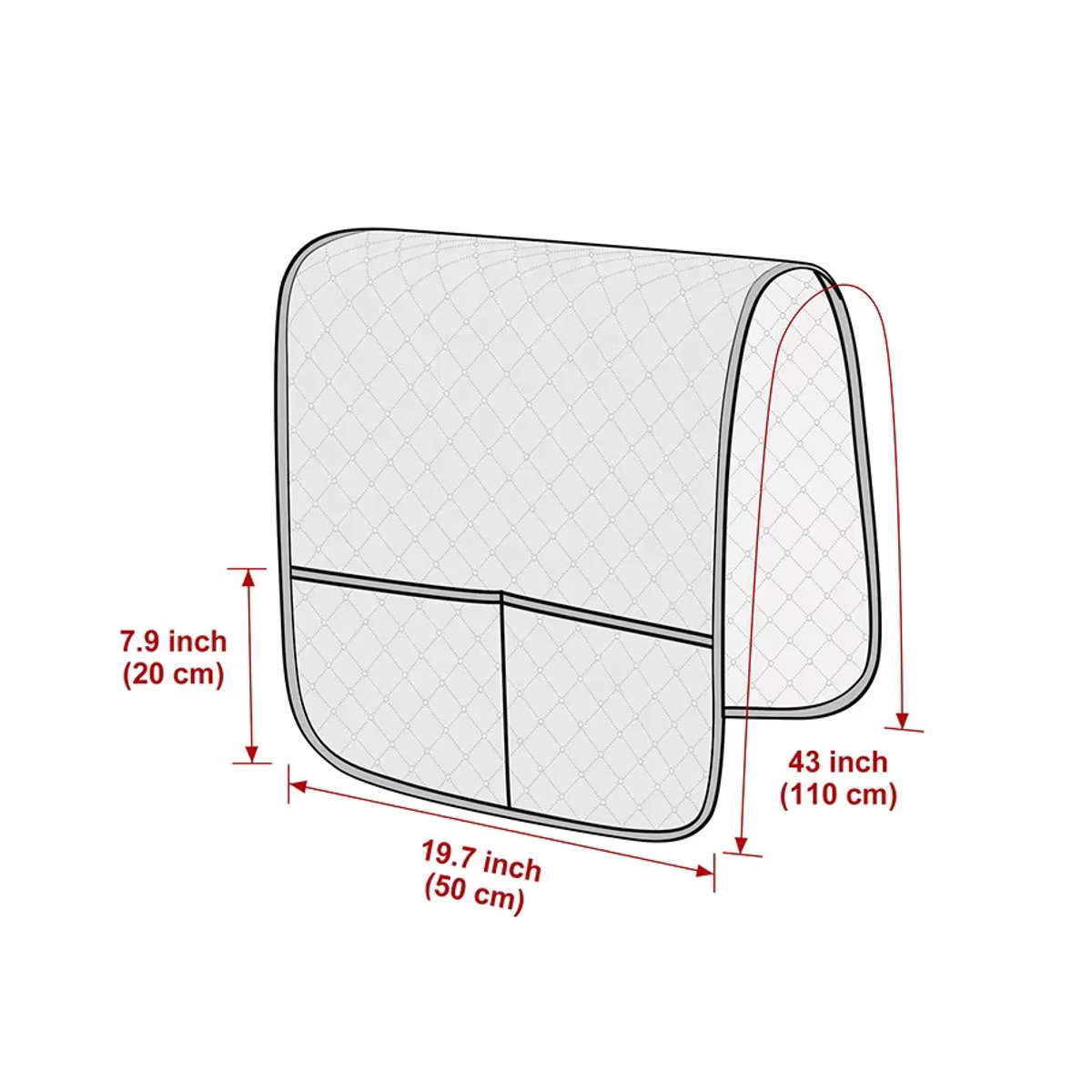 WANERQU Sofa Armlehnen Abdeckung mit Aufbewahrungstasche in Grau, abnehmbarer Schonbezug für Sessel und Couch - Bild 2