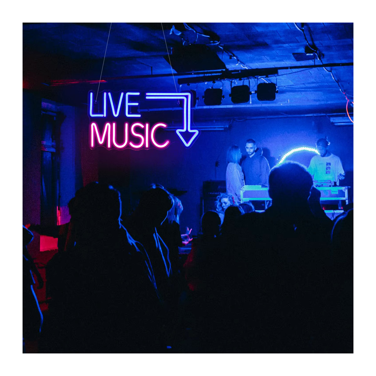 Wanxing LED Neon Live Musik Zeichen Bunt Wanddekoration aus Kunststoff für Party, Bar und Studio - Bild 5