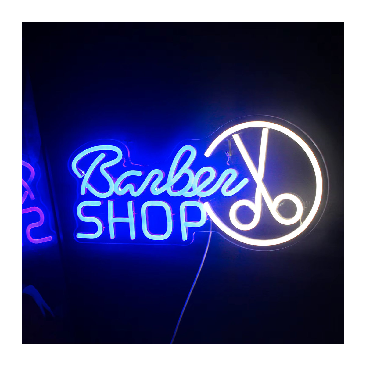 Wanxing LED Neon Schild Blau Modernes Wandlicht für Friseursalon und Beauty Salon zur USB-Betriebung - Bild 4