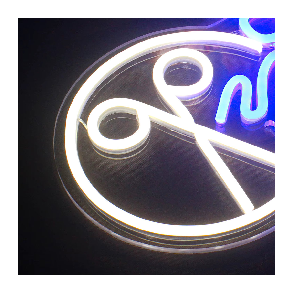 Wanxing LED Neon Schild Blau Modernes Wandlicht für Friseursalon und Beauty Salon zur USB-Betriebung - Bild 5