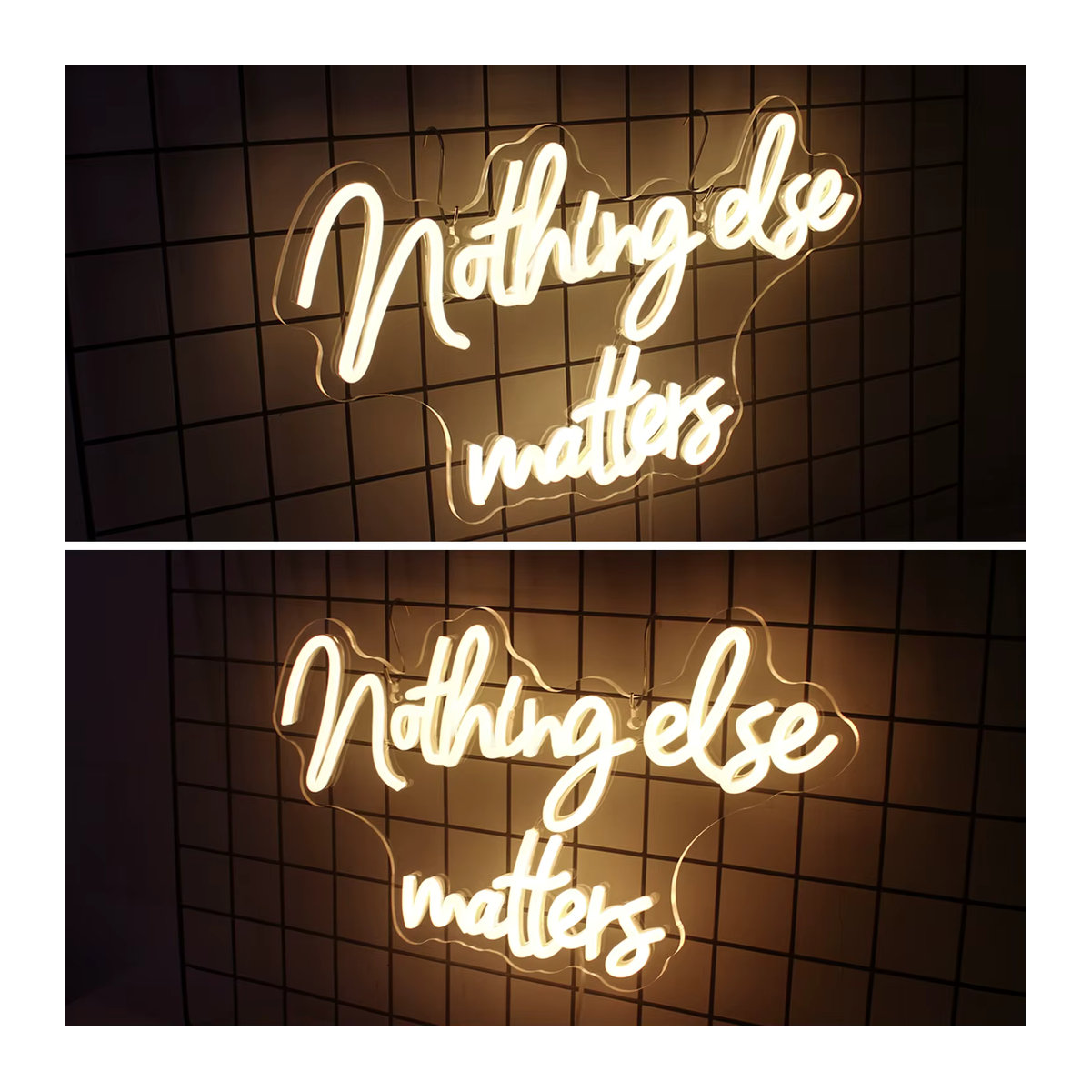 Wanxing LED Neonschild Nothing Else Matters in Warmweiß und Gelb als moderne Wandleuchte zur ästhetischen Raumdekoration - Bild 2