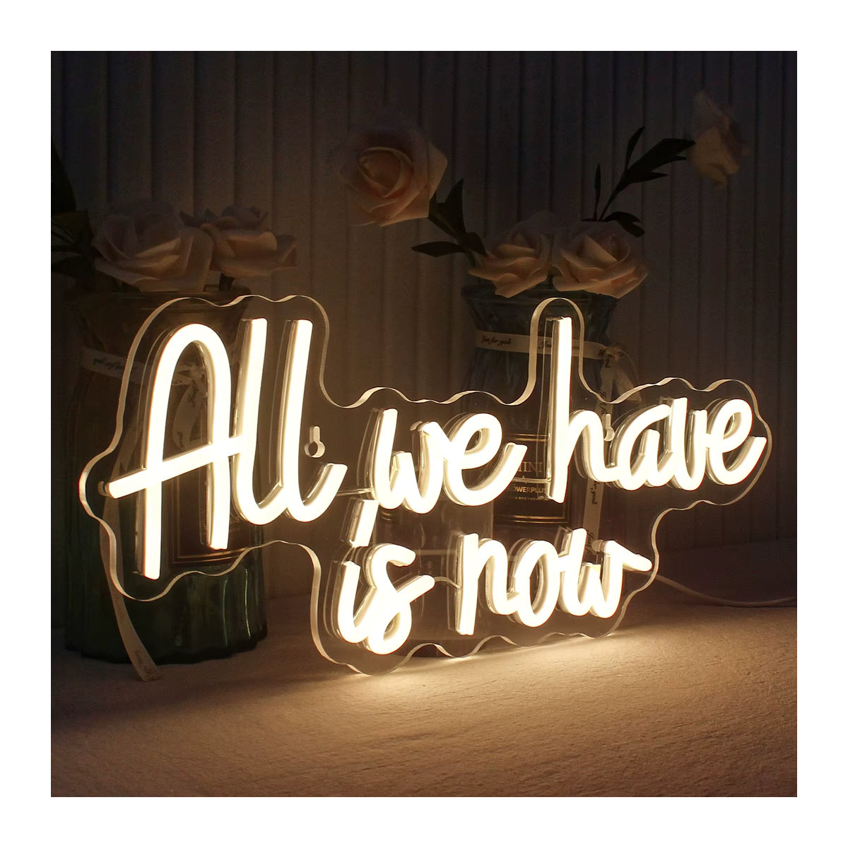 Wanxing Neon LED Wandlampe Seufzer Kunst Brief in Weiß dimmbar mit USB-Anschluss zur Raumdekoration - Bild 2