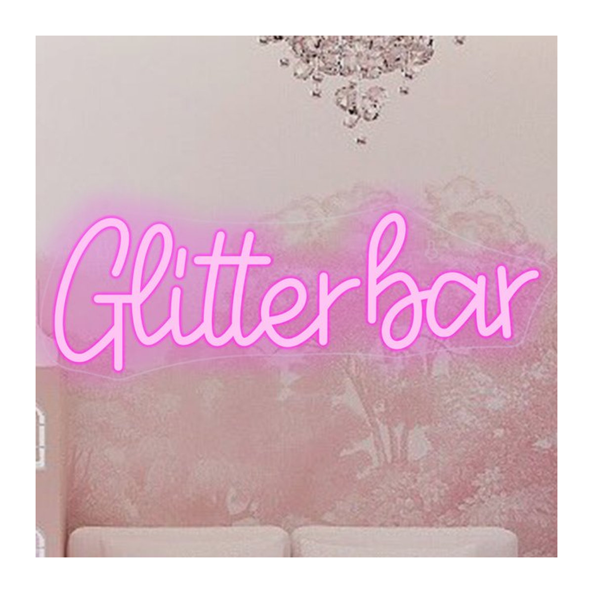 Wanxing Neon LED Zeichen Glitter Bar Dimmbare USB Lampe in Rosa zur Raumdekoration für Home, Bar, Shop und Nachtclub - Bild 1