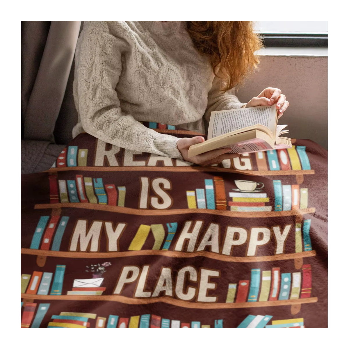 Warme Kuscheldecke für Buchliebhaber und Bücherwürmer als literarisches Geschenk - Bild 2
