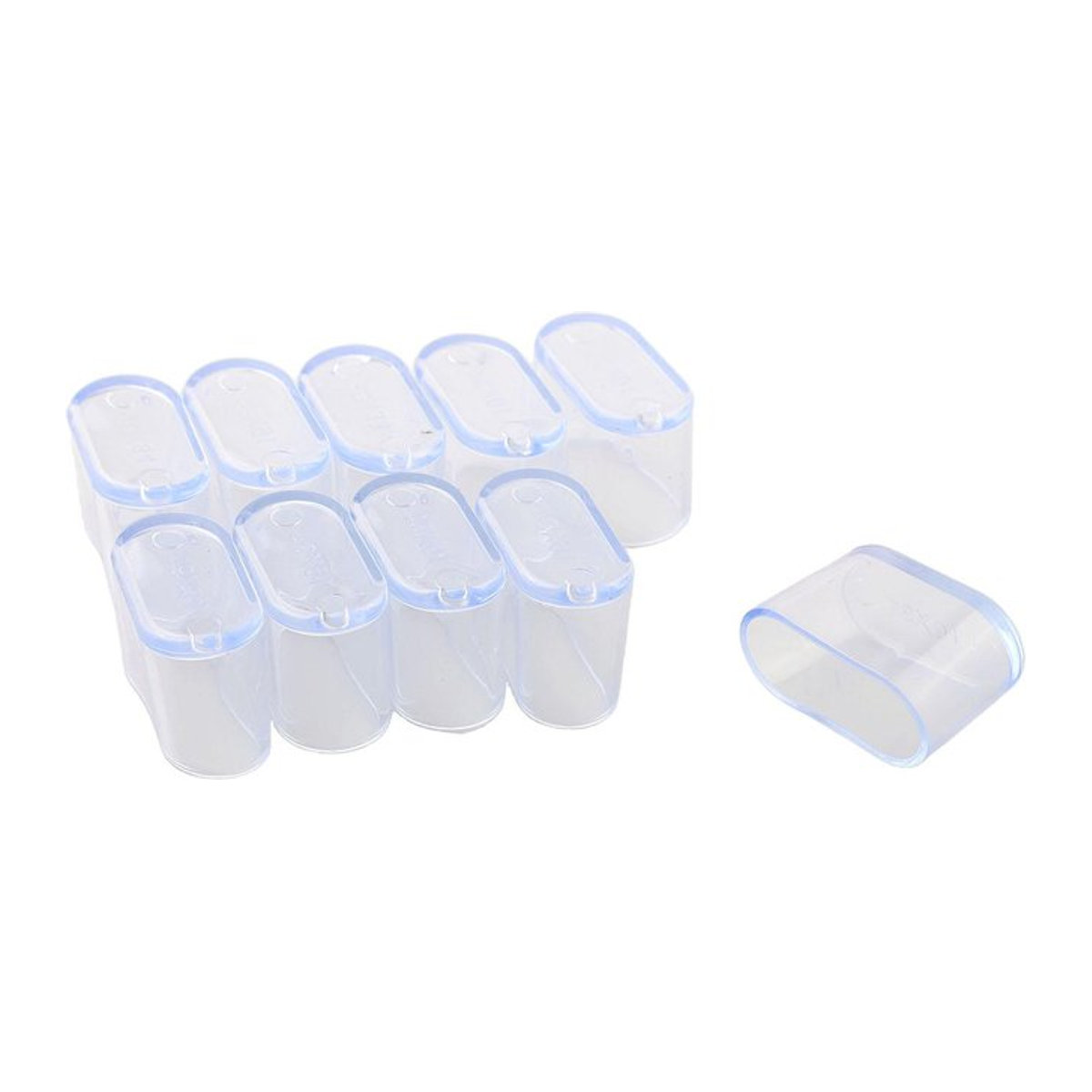 Warmer home Ovale Stuhlbein-Kappen als Bodenschutz für Gartenmöbel, Transparent, 16 x 34 mm - Bild 1