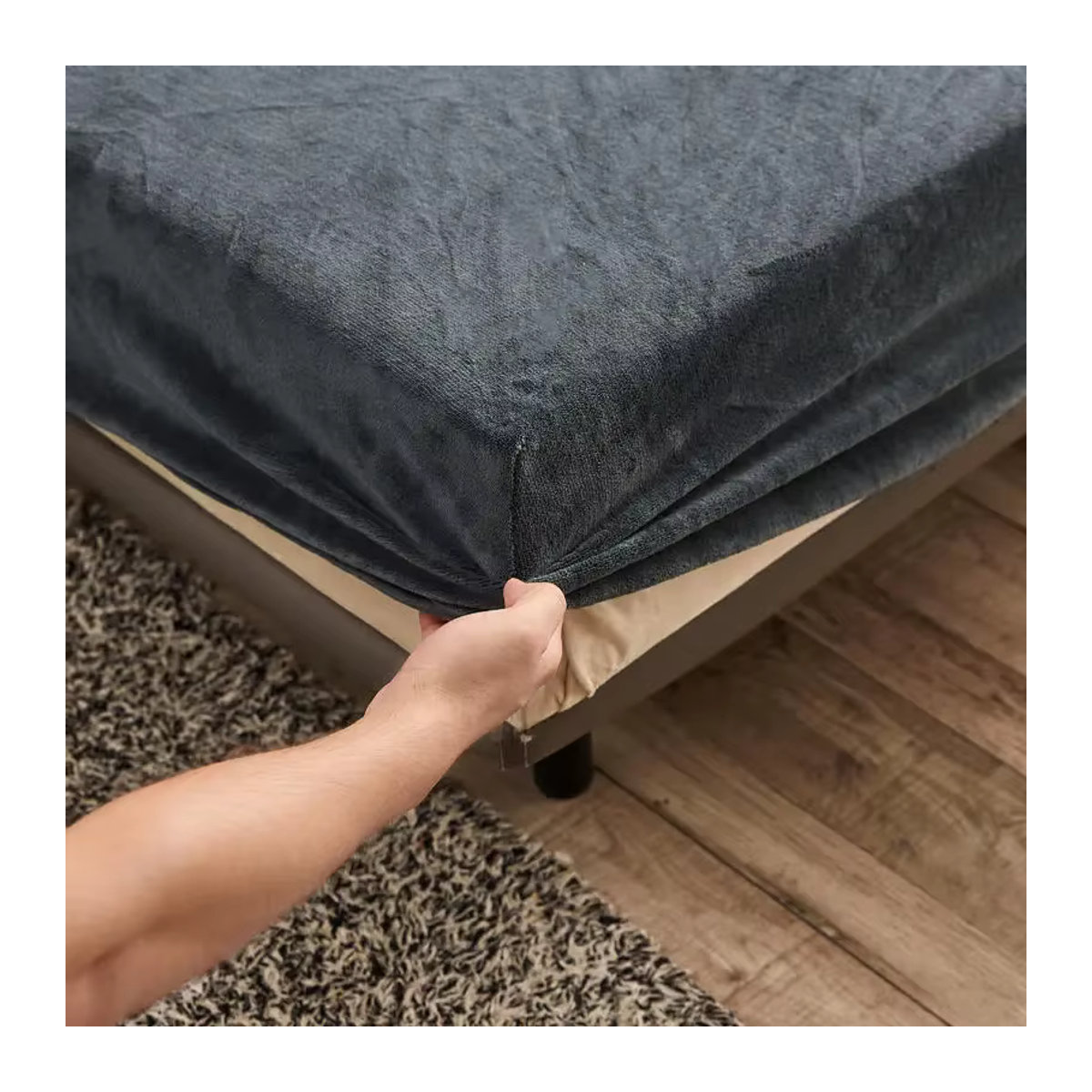WASART Flanell Spannbettlaken mit Elastikband für King-Size-Doppelbetten, B/T: 140 x 200 cm - Bild 2
