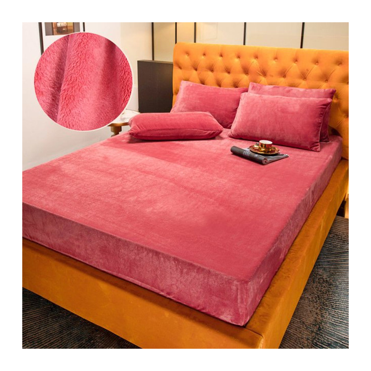 WASART Korallenvlies-Spannbettlaken für Doppelbetten in 150 cm oder 180 cm Breite, winterwarm und elastisch - Bild 1