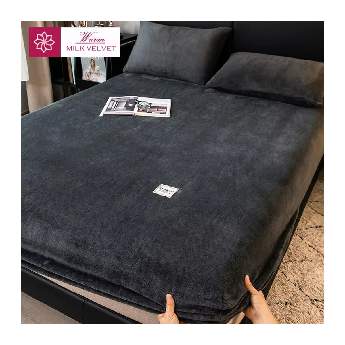 Wasart Winter Spannbettlaken aus warmem Plüsch und flauschigem Samt-Fleece für Doppelbetten in King Size - Bild 6