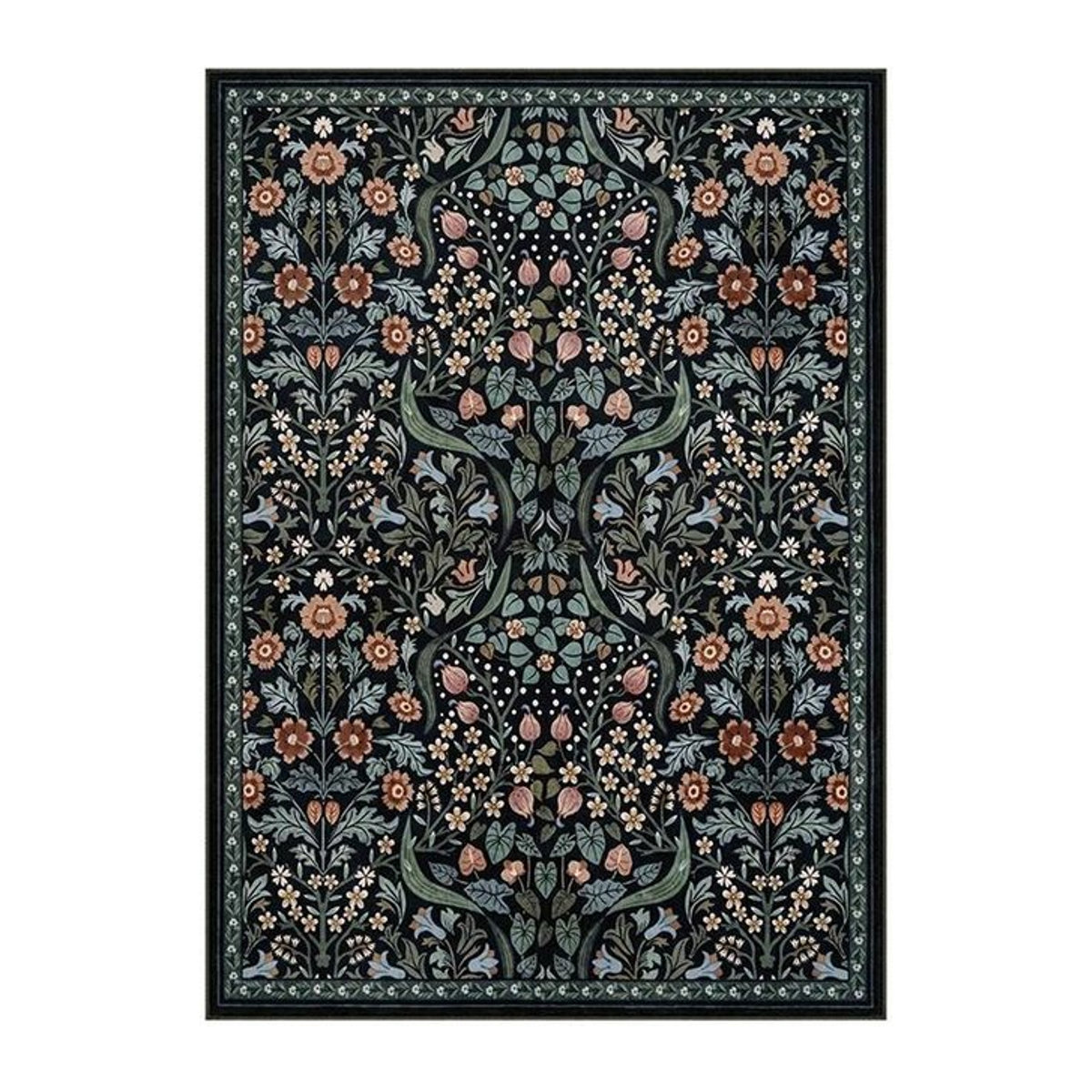 Waschbarer JGJG Bereichsteppich mit Boho-Regenbogen-Sonnenschein-Print im Vintage-Stil, rutschfest, B/B/H: 80 x 120 cm - Bild 1