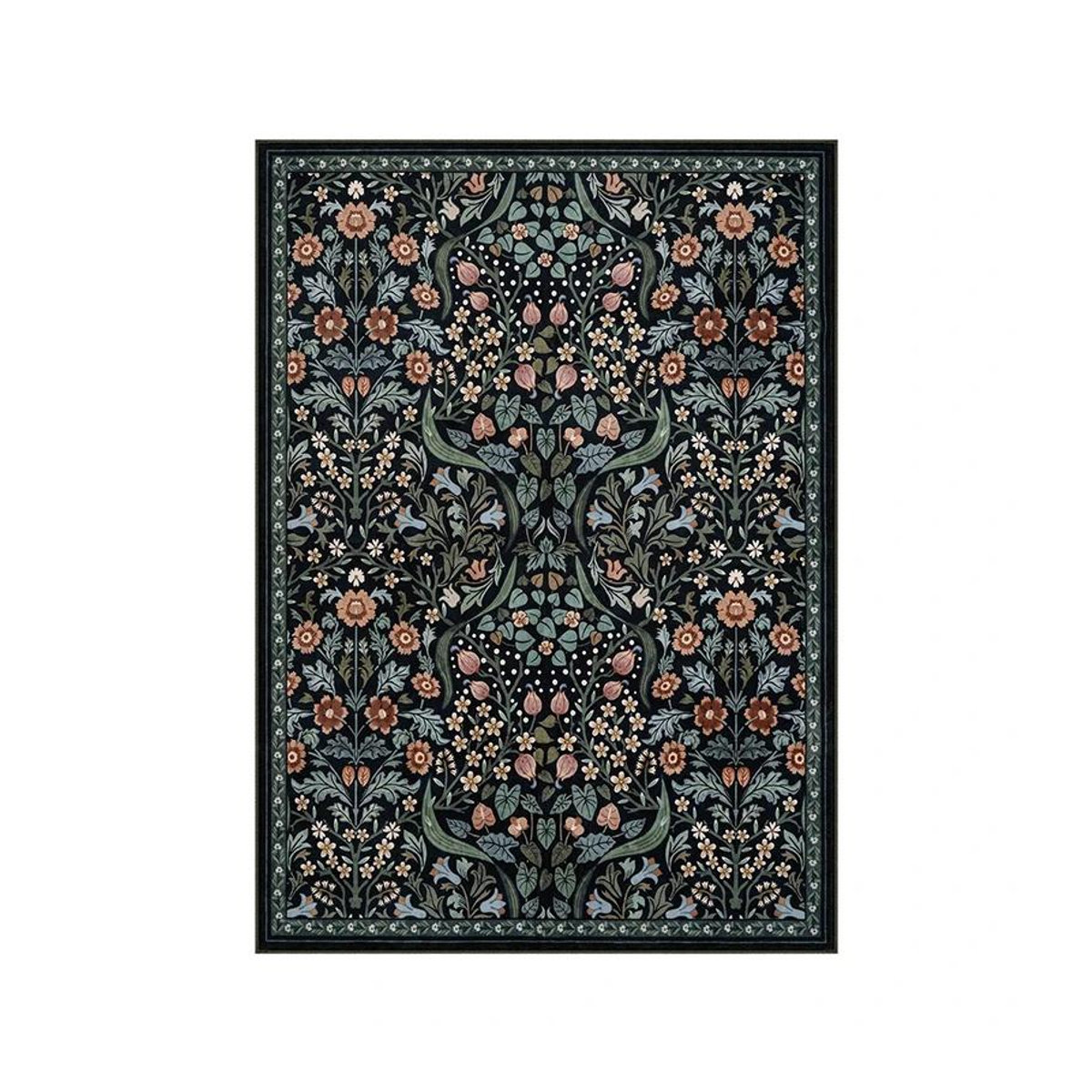 Waschbarer JGJG Bereichsteppich mit Boho-Regenbogen-Sonnenschein-Print im Vintage-Stil, rutschfest, B/B/H: 80 x 120 cm - Bild 2