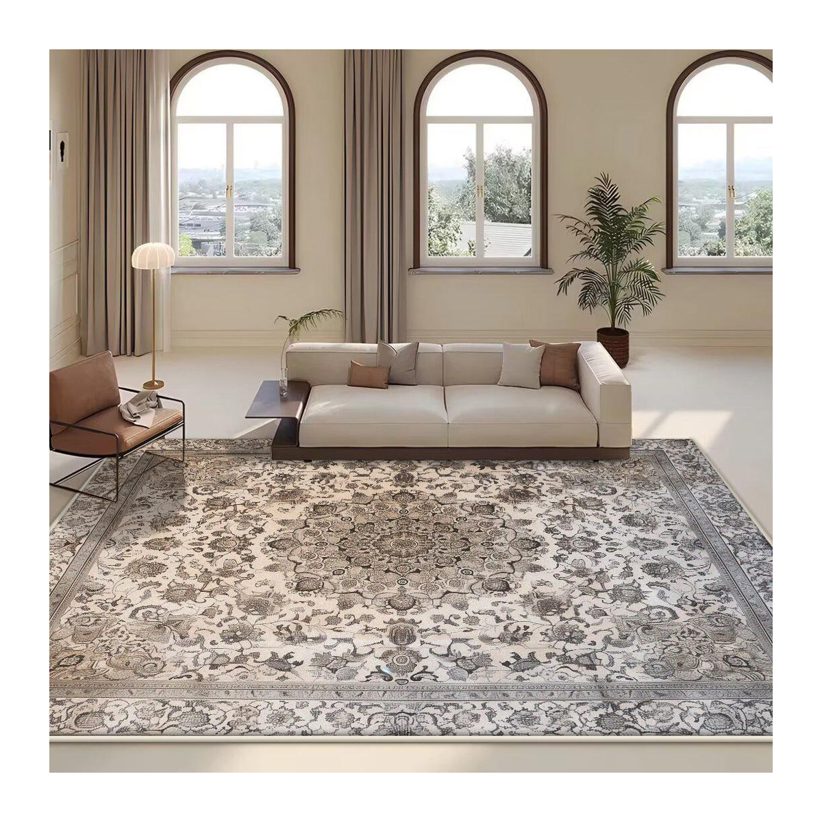 Waschbarer Persischer Retro Druckteppich im Boho-Design von JGJG, B/B/H: 60 x 90 cm - Bild 1