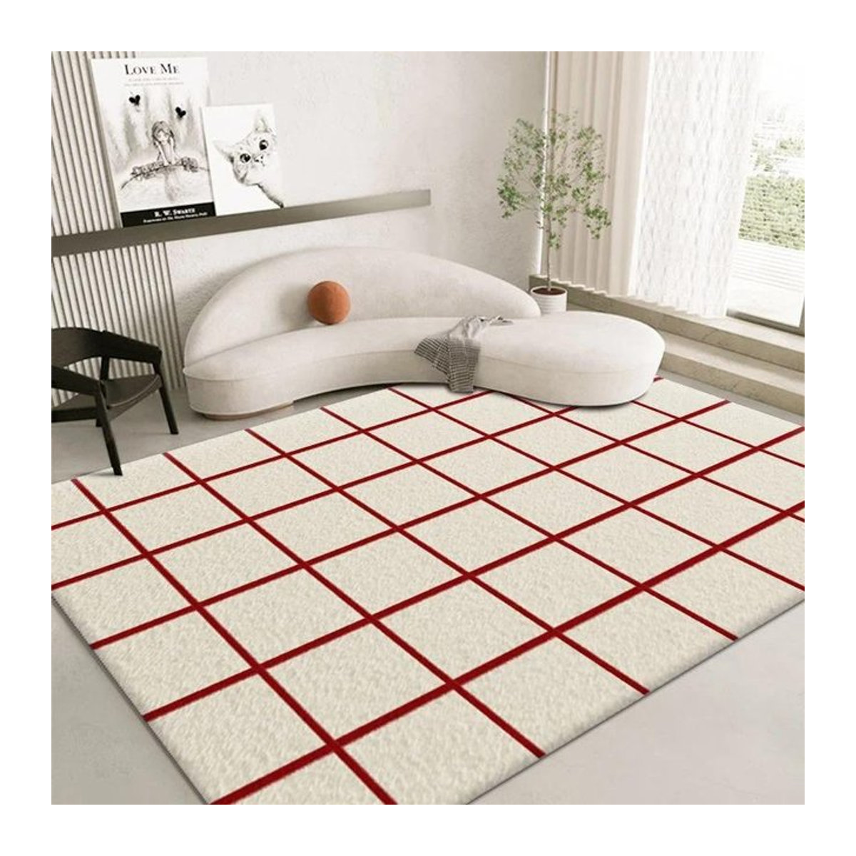 Waschbarer Teppich Lodestar in Cremefarben, rutschfeste Bodendekor-Matte für Schlafzimmer und Wohnbereich, B/B: 120 x 160 cm - Bild 1