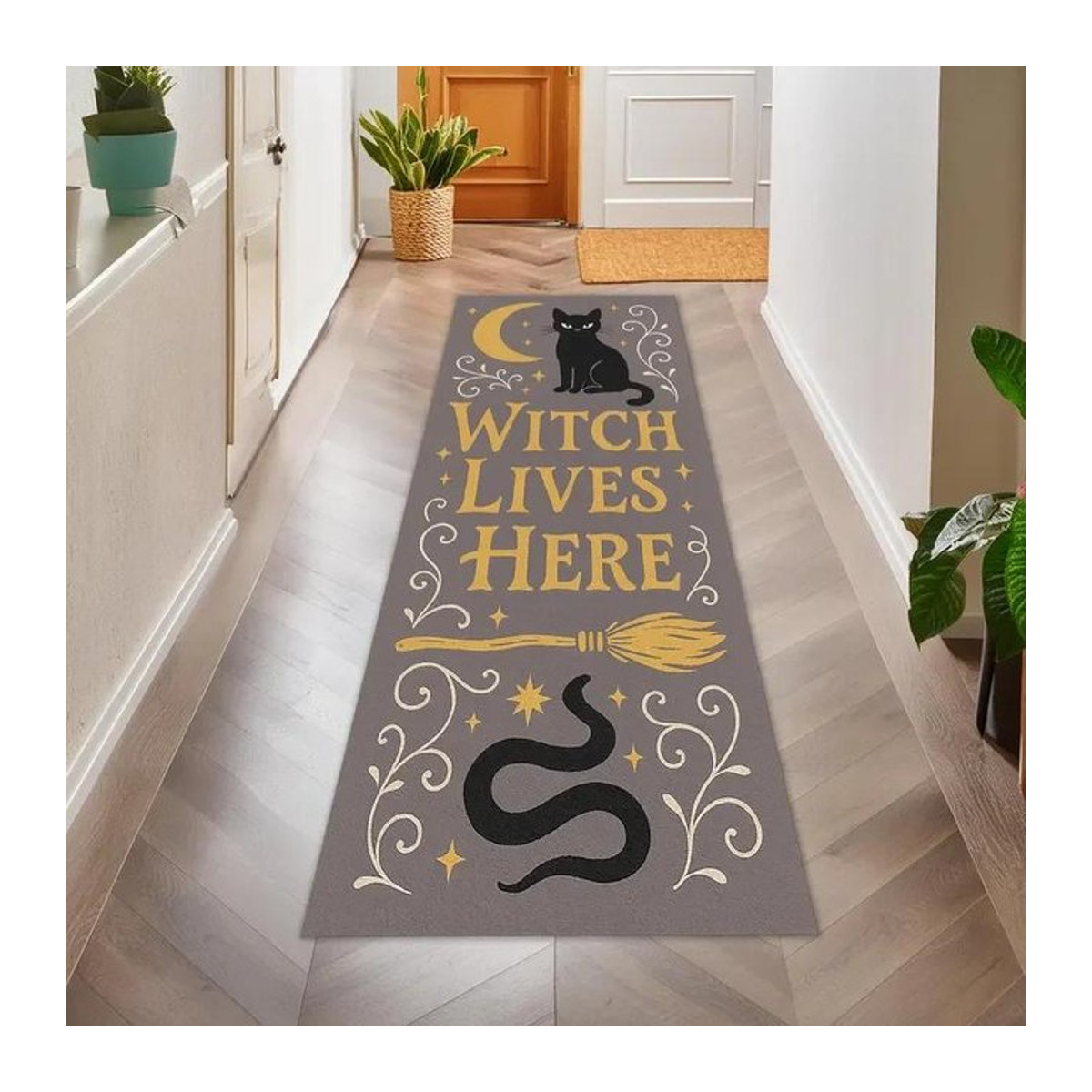 Waschbarer und rutschfester Läufer Teppich von Lodestar in Schwarz für Flur und Wohnzimmer B: 40 cm, L: 120 cm - Bild 1