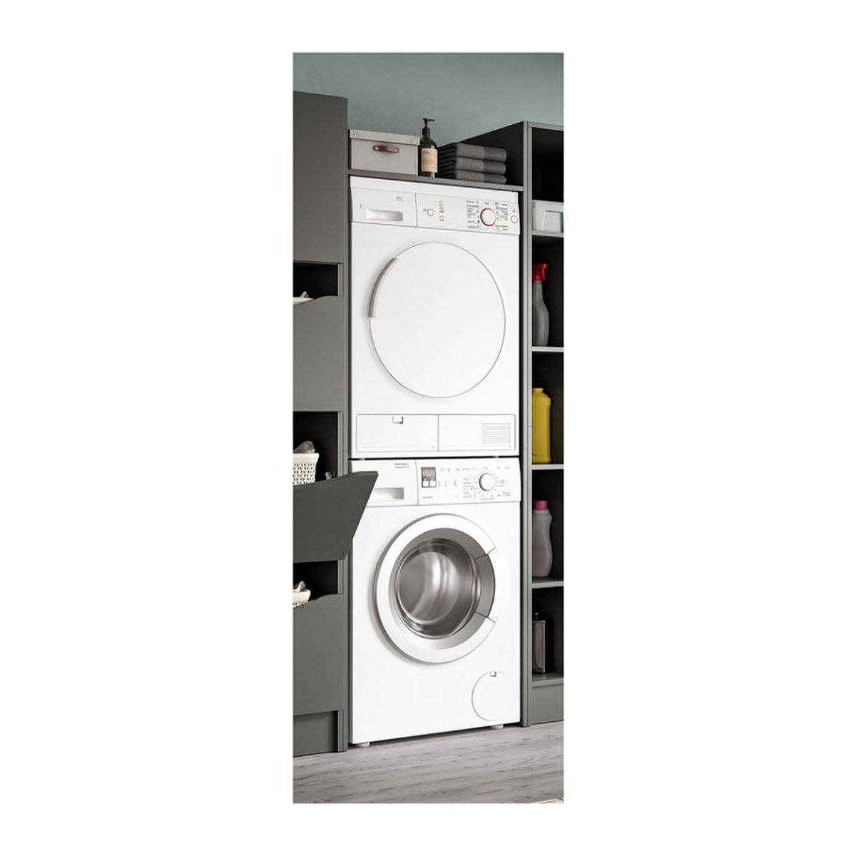 Waschmaschinenumbauschrank Free von xonox.home in Anthrazit, B/H/T: 66 x 196 x 66 cm - Bild 1