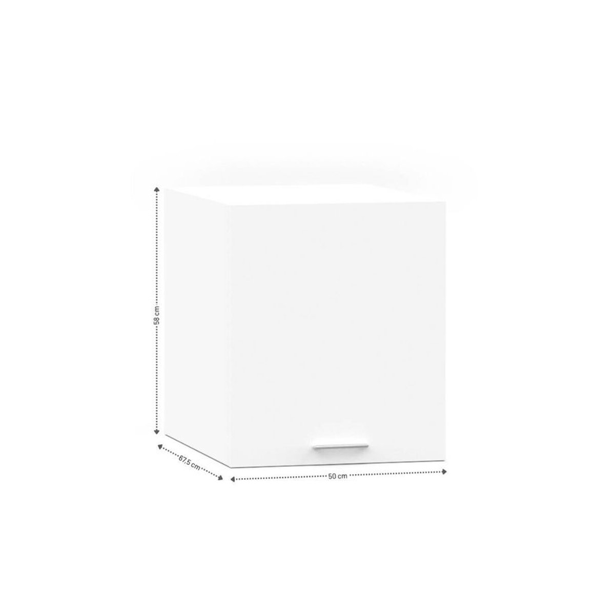 Washcab Hängeschrank Modern Weiß aus Holzwerkstoff B: 50 cm, H: 67,5 cm, T: 58 cm - Bild 1