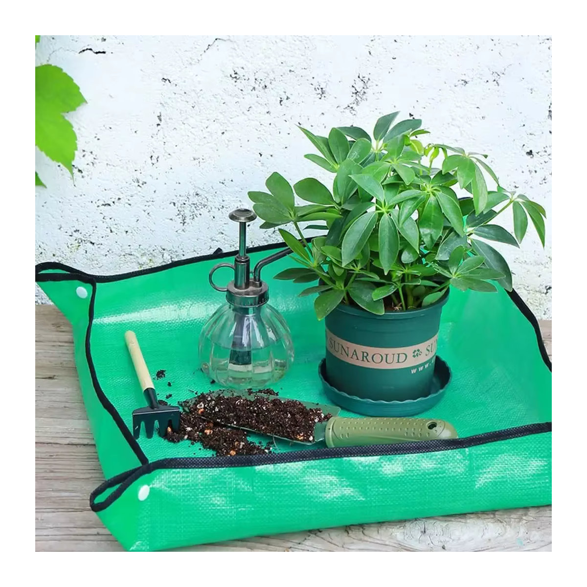 Wasserdichte Gartenarbeit Matte aus PE zum Umpflanzen, faltbare quadratische Pflanzmatte für Garten Zubehör, B/T/H: 50 x 66 x 75 cm - Bild 2