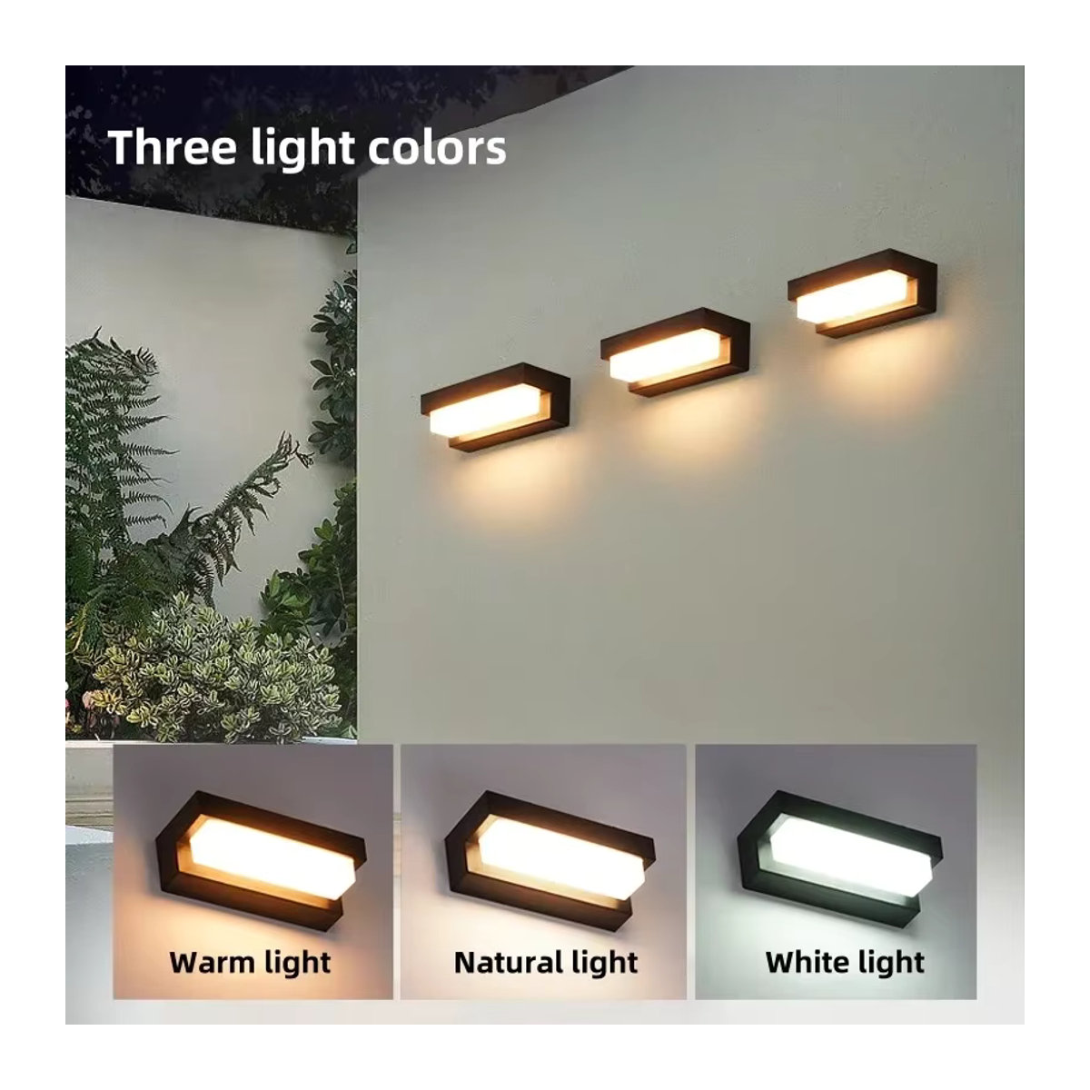 Wasserdichte LED Solar Außenleuchte für Garten und Balkon mit integriertem LED und dreifarbiger Beleuchtung - Bild 3