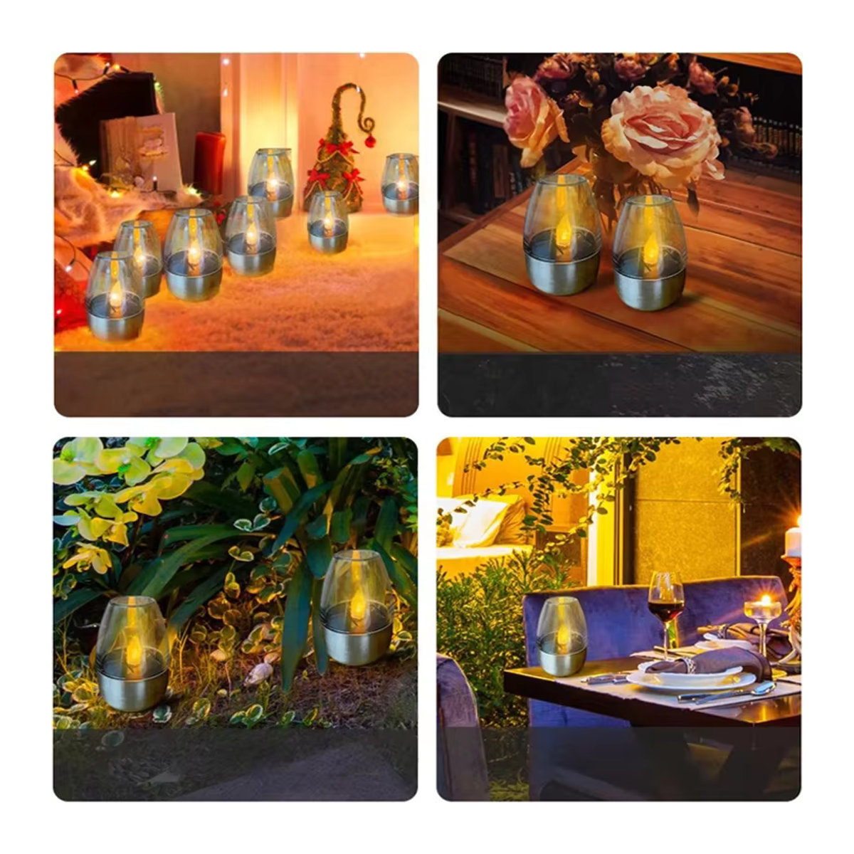 Wasserdichte LED Solar Kerze mit Flammeneffekt für Garten, Hochzeit und Party - Bild 4