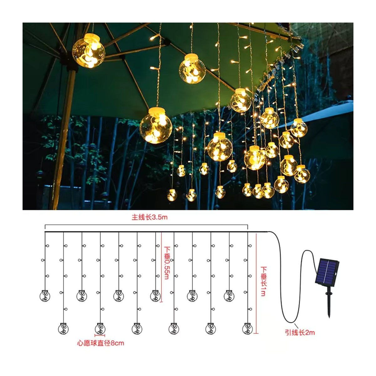 Wasserdichte LED Solar Lichterkette als Fee Girlande und Votiv Flaschen Lampe für die Garten Dekoration und Weihnachtsfeier - Bild 4