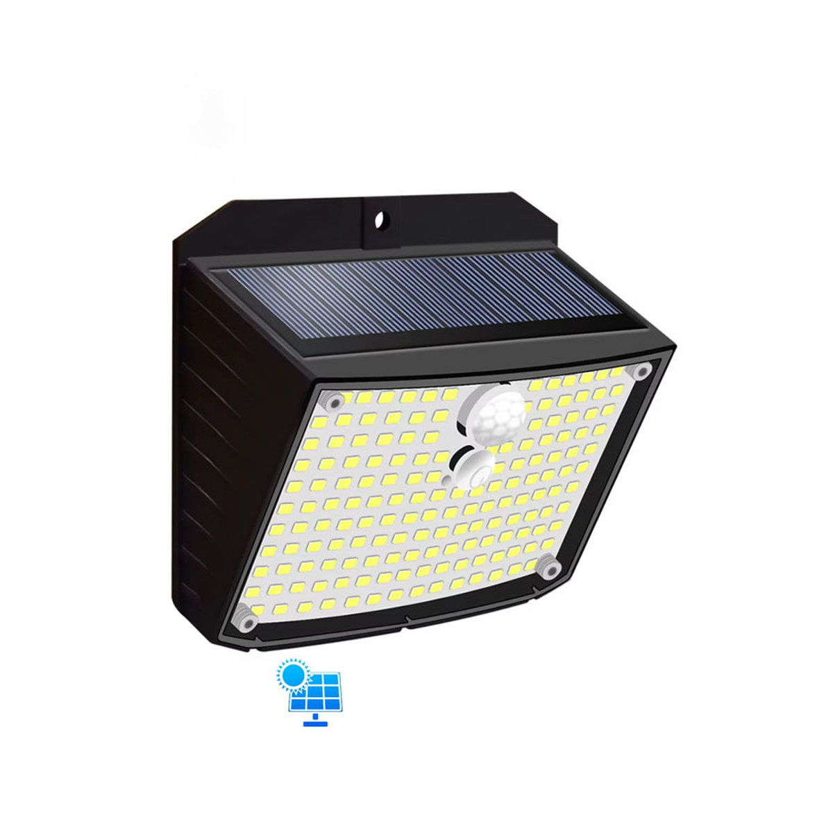 Wasserdichte LED Solar Wandleuchte mit Bewegungssensor in Schwarz für Garten, Hof und Garage - Bild 7
