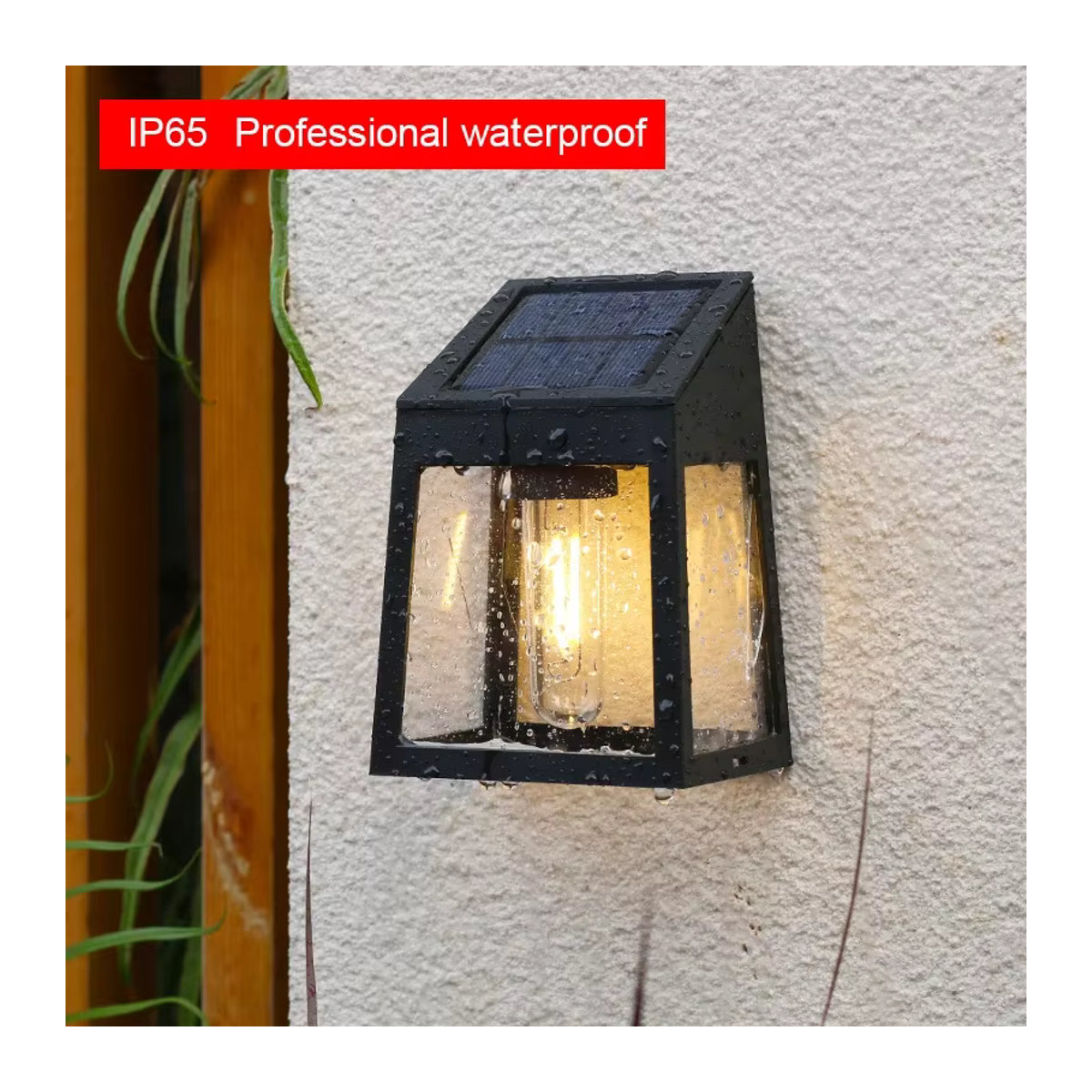 Wasserdichte Solar-Wandleuchte mit Wolfram-Glühbirne für den Außenbereich und die Gartendekoration - Bild 3