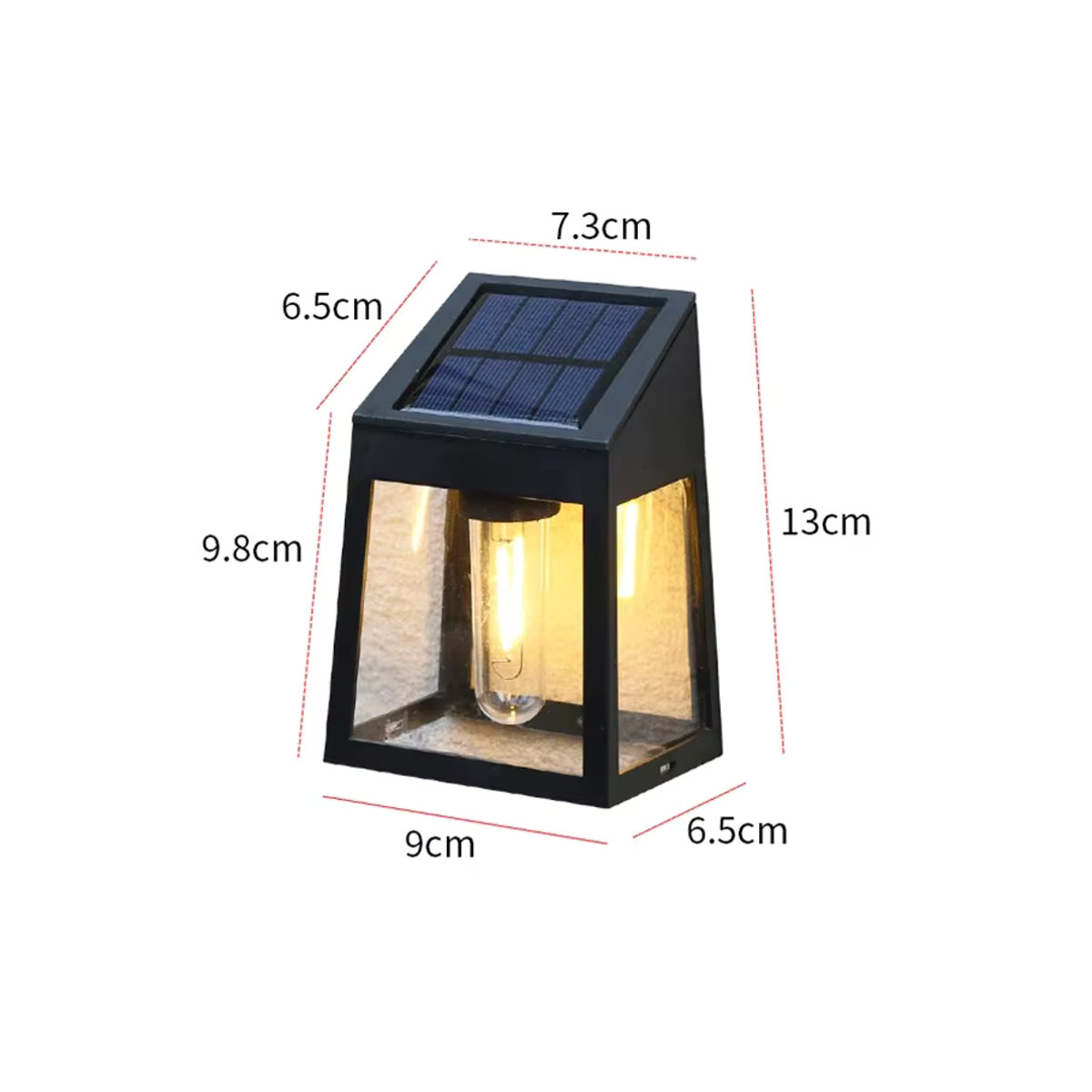 Wasserdichte Solar-Wandleuchte mit Wolfram-Glühbirne für den Außenbereich und die Gartendekoration - Bild 5