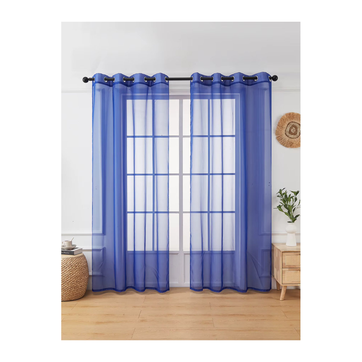 Wasserdichte transparente Vorhangpaneele in Marineblau für Wohnzimmer und Garten mit Tab Top für Privatsphäre und Dekoration - Bild 2