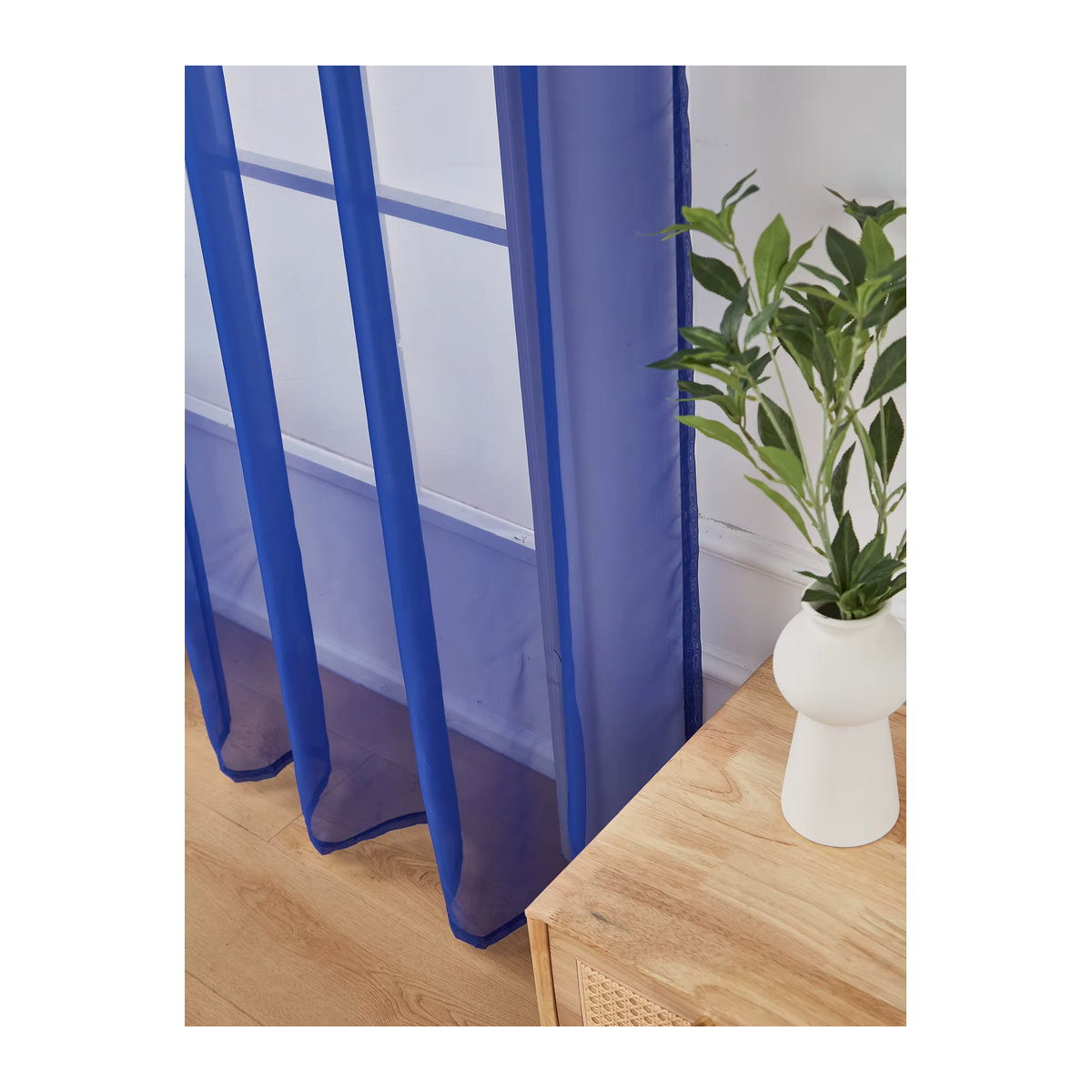 Wasserdichte transparente Vorhangpaneele in Marineblau für Wohnzimmer und Garten mit Tab Top für Privatsphäre und Dekoration - Bild 3
