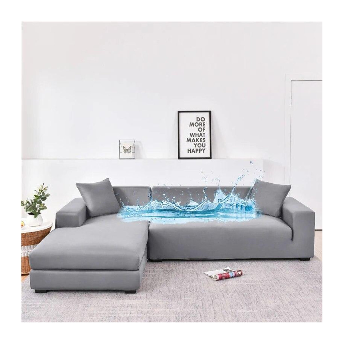 Wasserdichte und atmungsaktive Stretch Sofa Abdeckung für Gartenmöbel und Wohnzimmer von A Family Of Home Textiles in Grau, Größe XL - Bild 3
