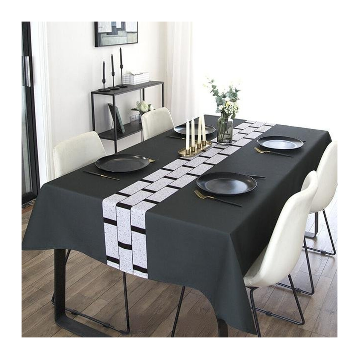 Wasserdichte und ölabweisende Tischdecke in modernem minimalistischem Design für dein Wohnzimmer oder Esszimmer, B/H: 70 x 40 cm - Bild 1