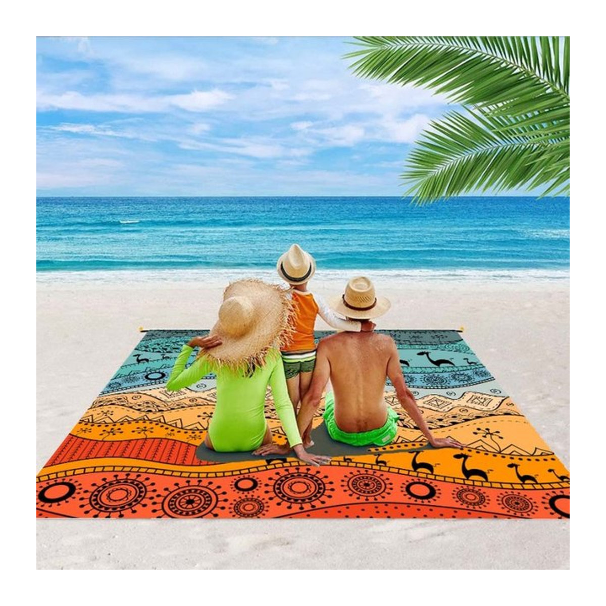 Wasserdichte und sanddichte Stranddecke in Dolphin für Outdoor-Camping und Picknick - Bild 1