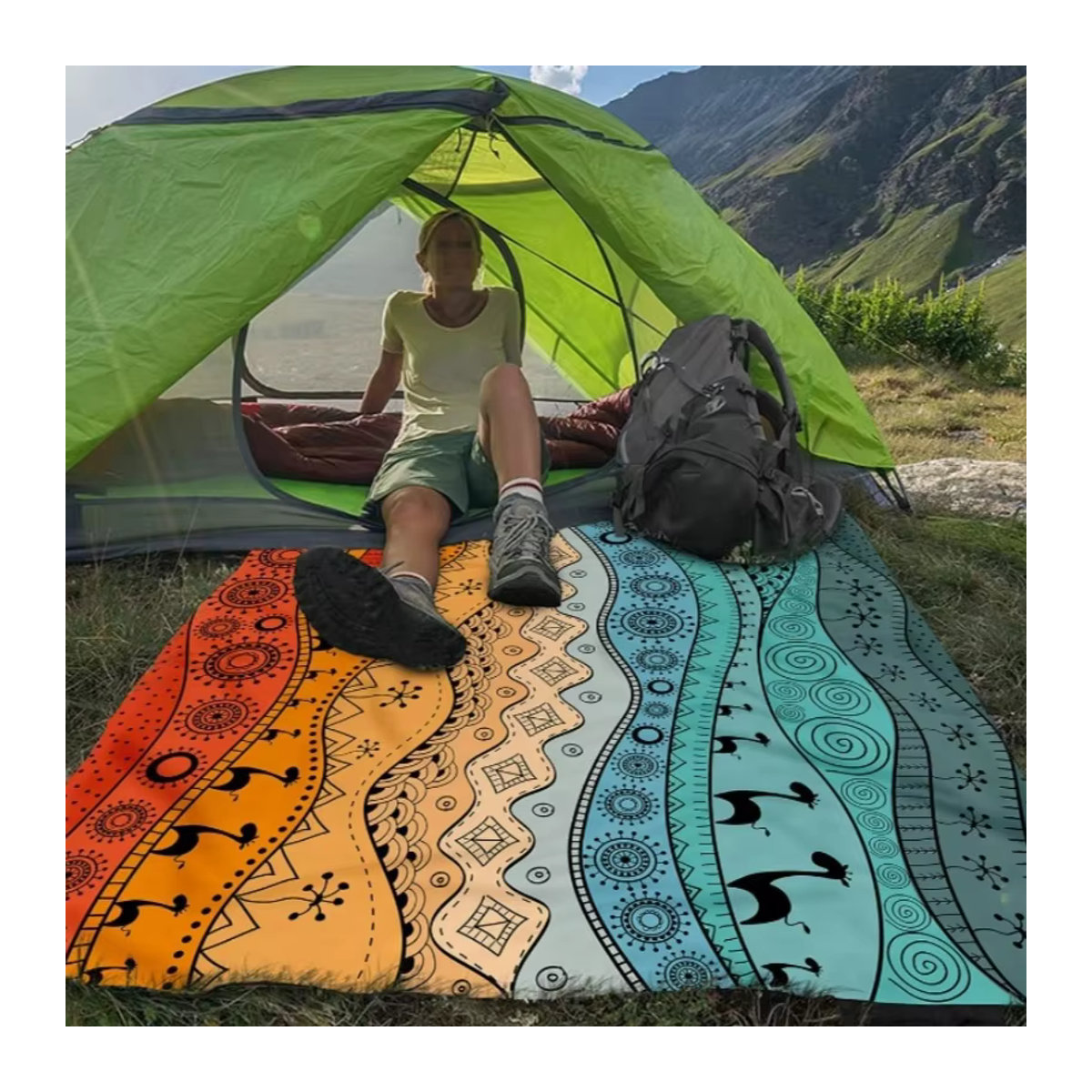 Wasserdichte und sanddichte Stranddecke in Dolphin für Outdoor-Camping und Picknick - Bild 5