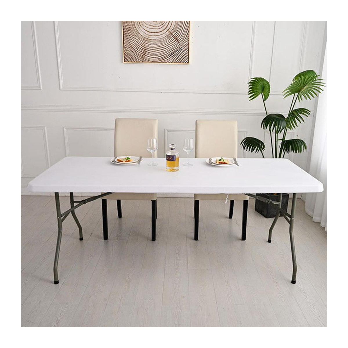 Wasserdichte und staubdichte elastische Outdoor-Tischdecke von Aoresac Home in Lichtgrau, B: 120 cm, T: 60 cm - Bild 3