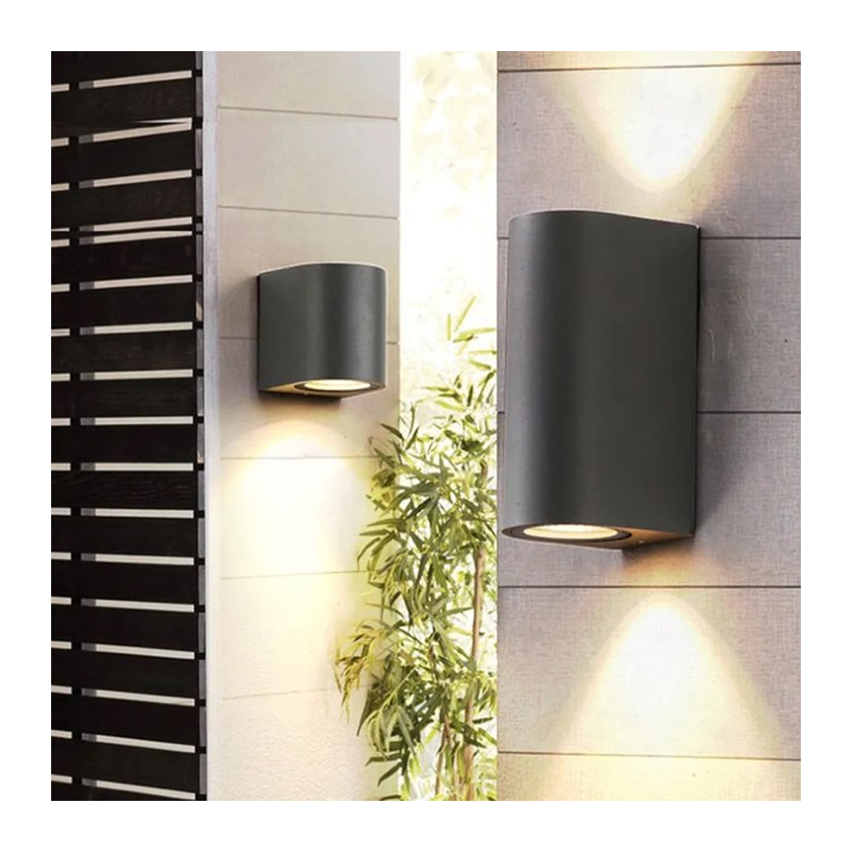 Wasserdichte Wandleuchte CYLRDXK aus schwarzem Aluminium für Innen und Außen mit warmweißem Licht - Bild 1