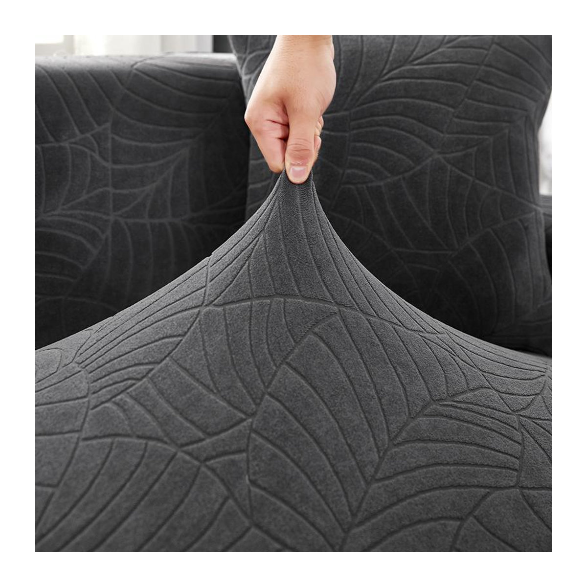 Wasserdichter elastischer Sofabezug aus Jacquard-Stoff für 1-Sitzer, weinrot, Breite: 90-140 cm - Bild 1