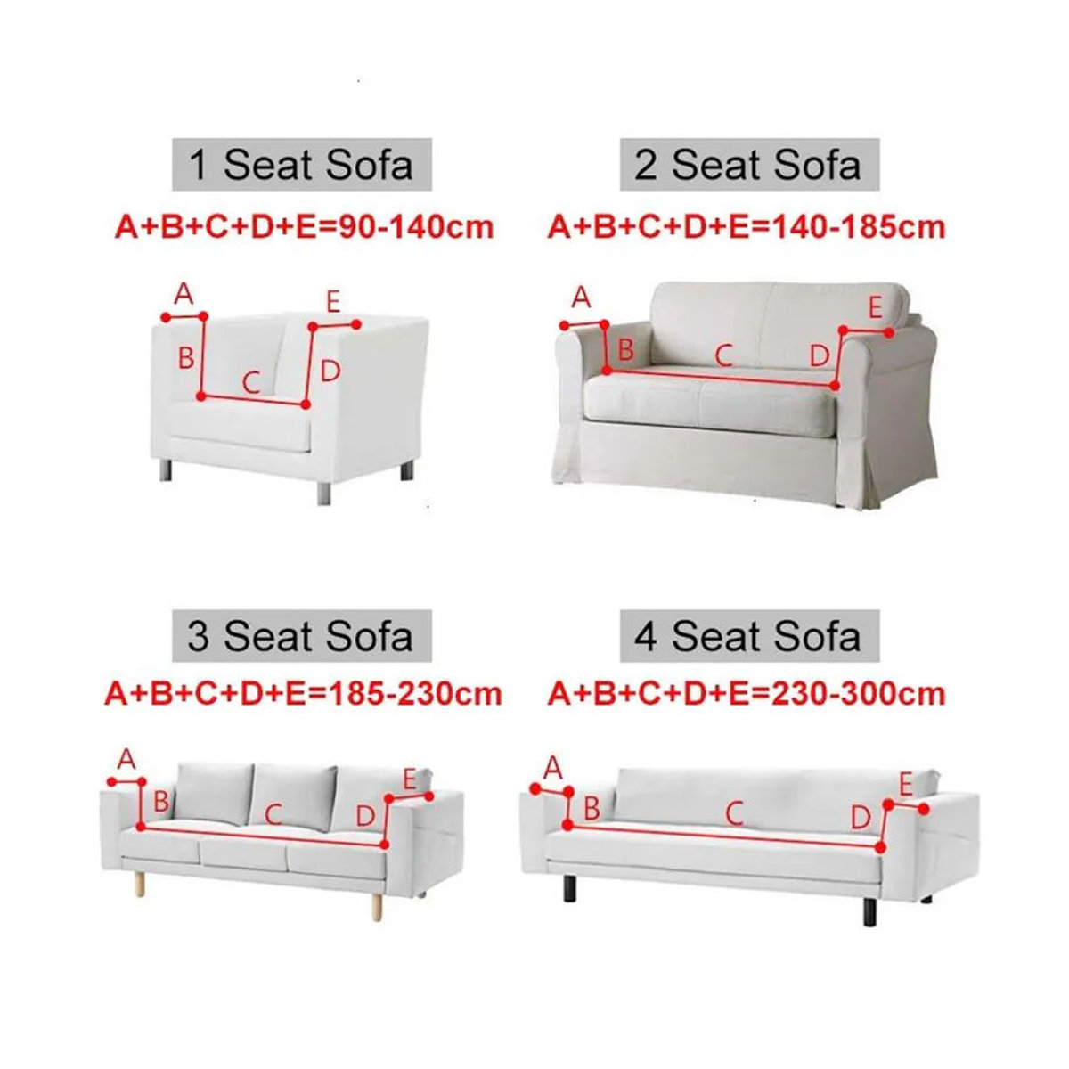 Wasserdichter L-förmiger Outdoor-Sofabezug von A Family Of Home Textiles, elastischer Couchbezug für 2 Sitze, Farbe: Himmelblau/Weiß, Breite: 145-185 cm - Bild 1