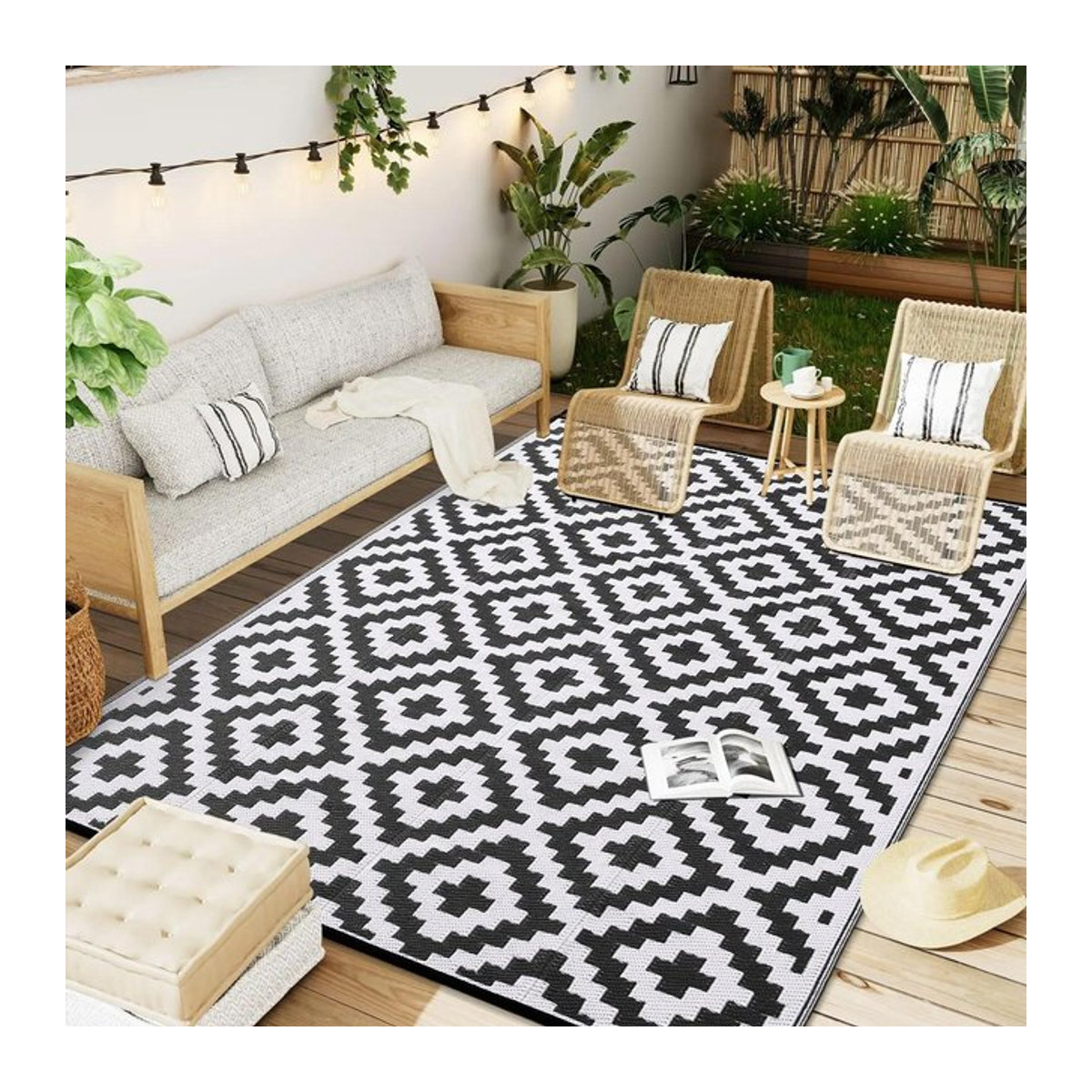 Wasserdichter Outdoor Teppich von Karpetti für Terrasse, Balkon und Innenbereich B/B: 50 x 80 cm - Bild 1