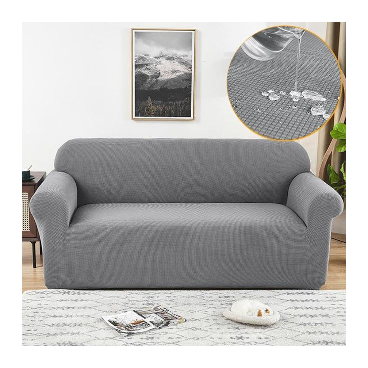 Wasserdichter Sofabezug von A Family Of Home Textiles für 1-Sitzer Sofas in Lichtgrau - Bild 1