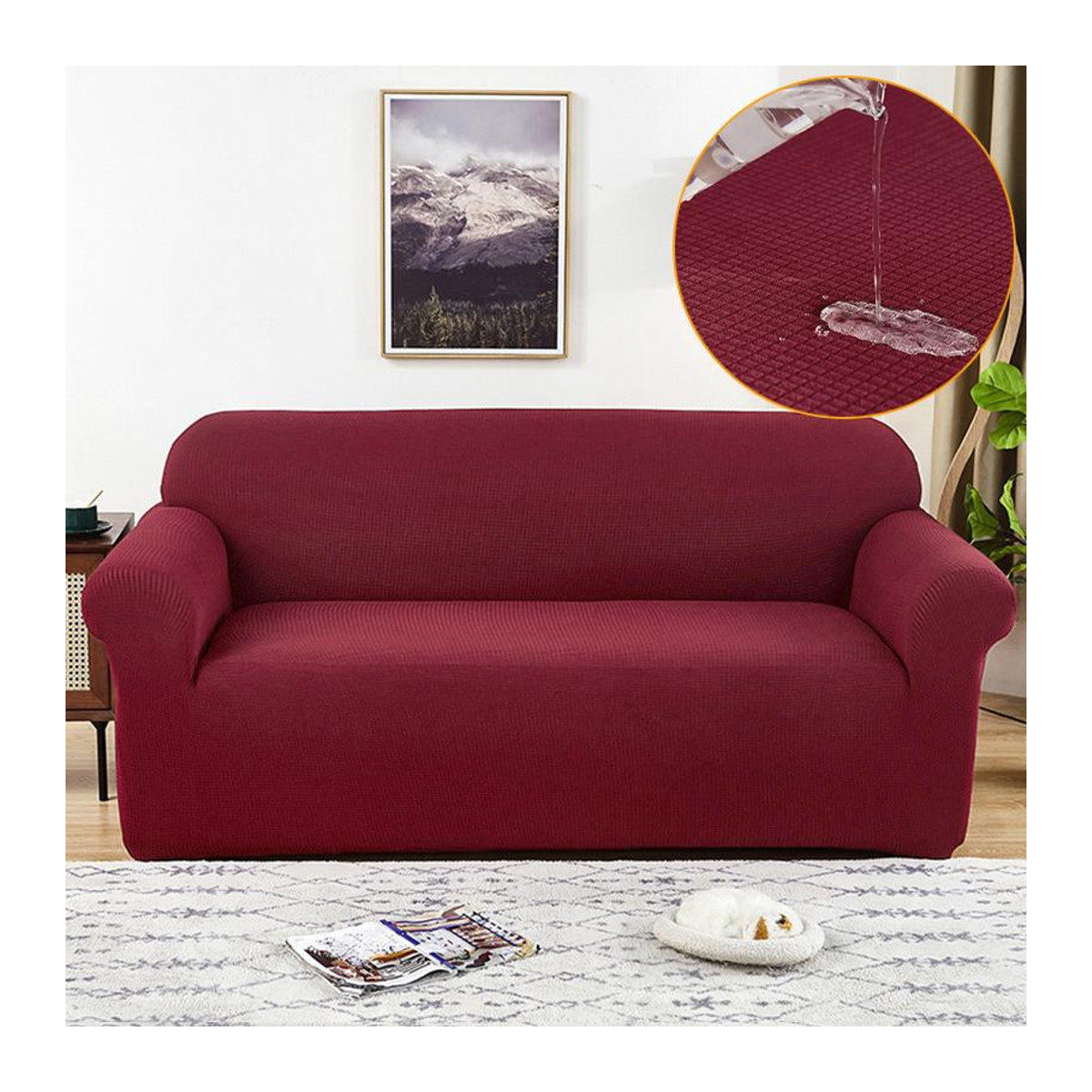 Wasserdichter Sofabezug von A Family Of Home Textiles für 1-Sitzer Sofas in Lichtgrau - Bild 2