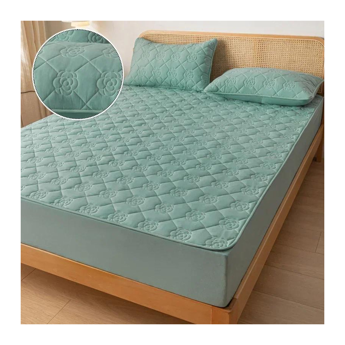 Wasserdichter und antibakterieller Matratzenschoner von Your Warm Home in Creme, verstellbares Spannbettlaken als allergikerfreundliche Unterlage - Bild 2