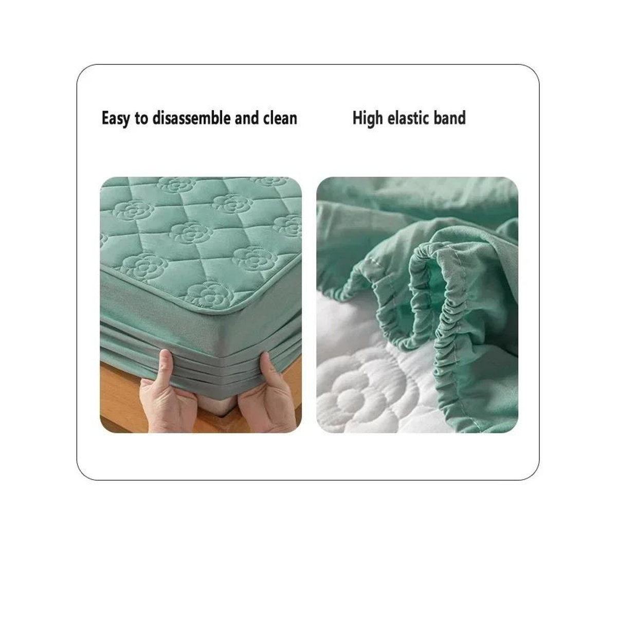 Wasserdichter und antibakterieller Matratzenschoner von Your Warm Home in Creme, verstellbares Spannbettlaken als allergikerfreundliche Unterlage - Bild 3
