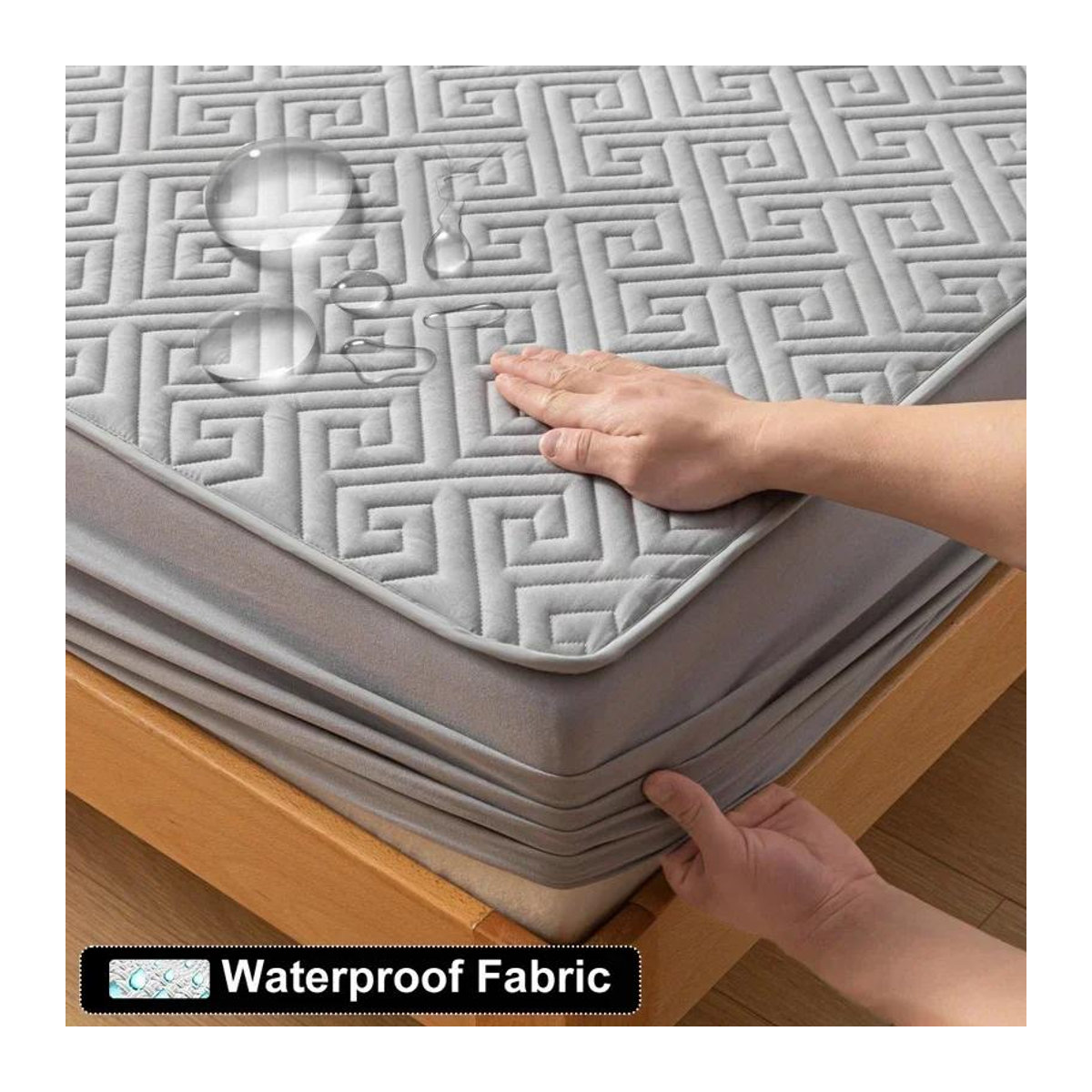 Wasserdichter und antibakterieller Matratzenschoner von Your Warm Home in Creme, verstellbares Spannbettlaken als allergikerfreundliche Unterlage - Bild 5